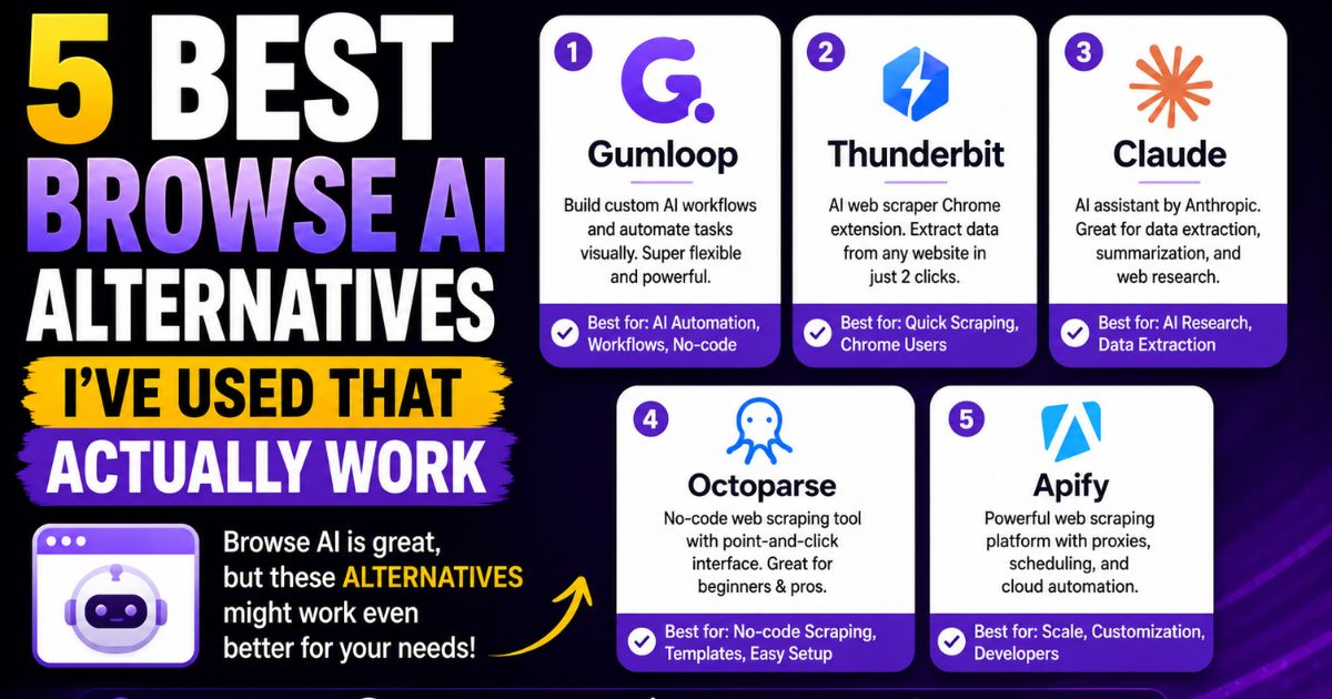 5 Best Browse AI Alternatives I've Used That Actually Work